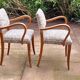 Art Deco bridge chairs in fabric from the 1950s and vintage.