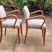 Bridge chairs in Art Deco fabric from the 1950s and vintage.