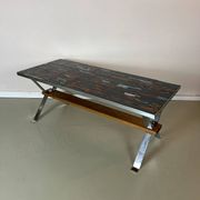 Vintage 1970s coffee table in ceramic, tiles, retro, mid-century