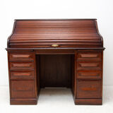 Antique roller blind writing desk 1930s, United Kingdom