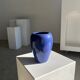 Modern vase oblong dark blue / dark purple H:19cm