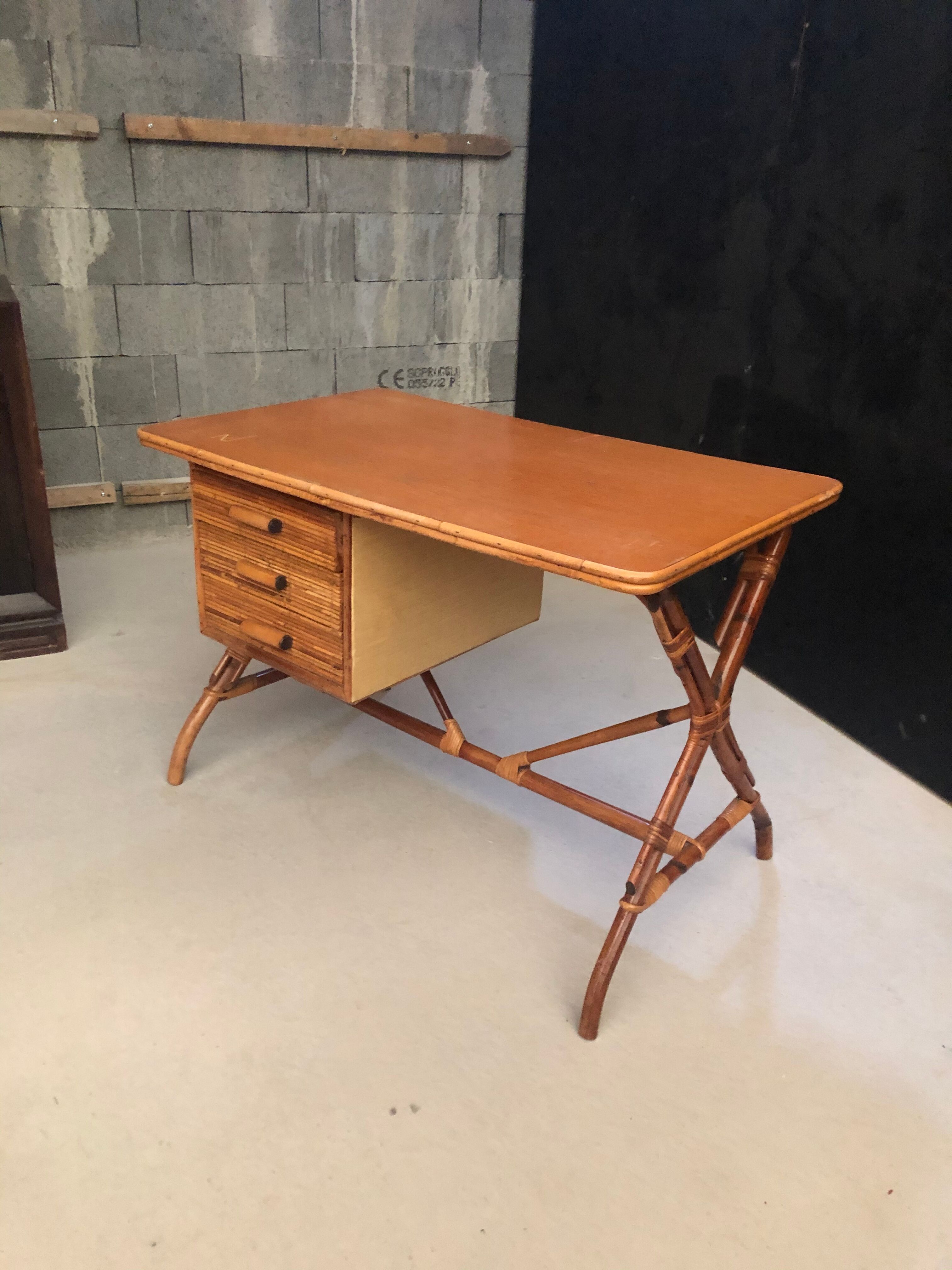 Rattan desk 1960