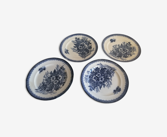 4 assiettes Onnaing collection Églantines