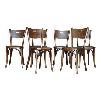 Lot de 6 chaises fischel n°239 -1/2, ca 1915, bistrot