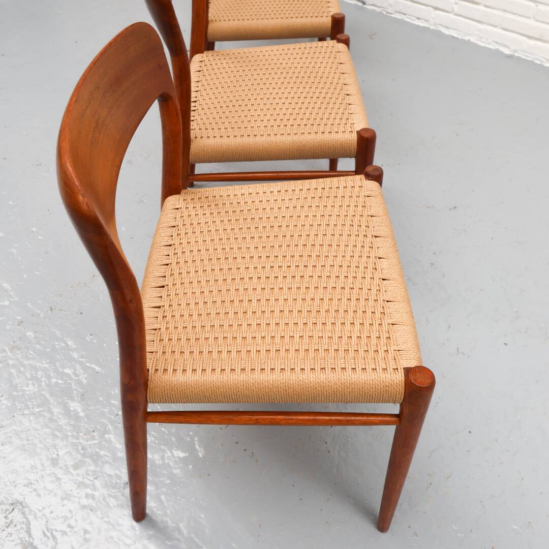 Niels Möller Model 75 Paper Cord Dining Chairs