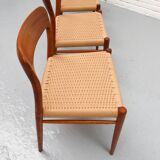 Niels Möller Model 75 Paper Cord Dining Chairs