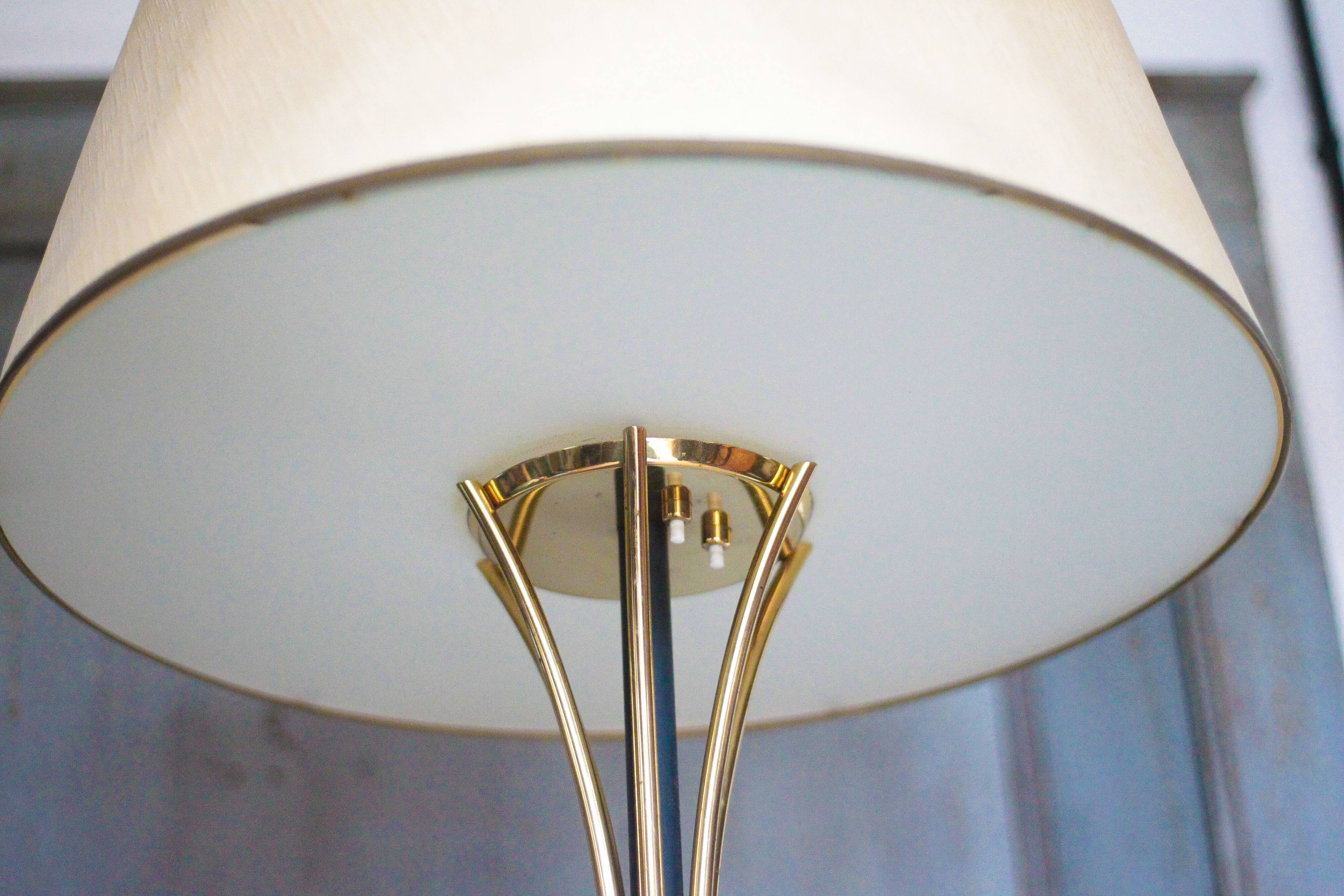 1950s floor lamp published by Maison Arlus, vintage standing lamp.