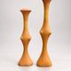 Pair of sculptural turned wood candlesticks – Vintage 1960s-1970s