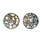 Pair of flat bottoms "licorne and birds"