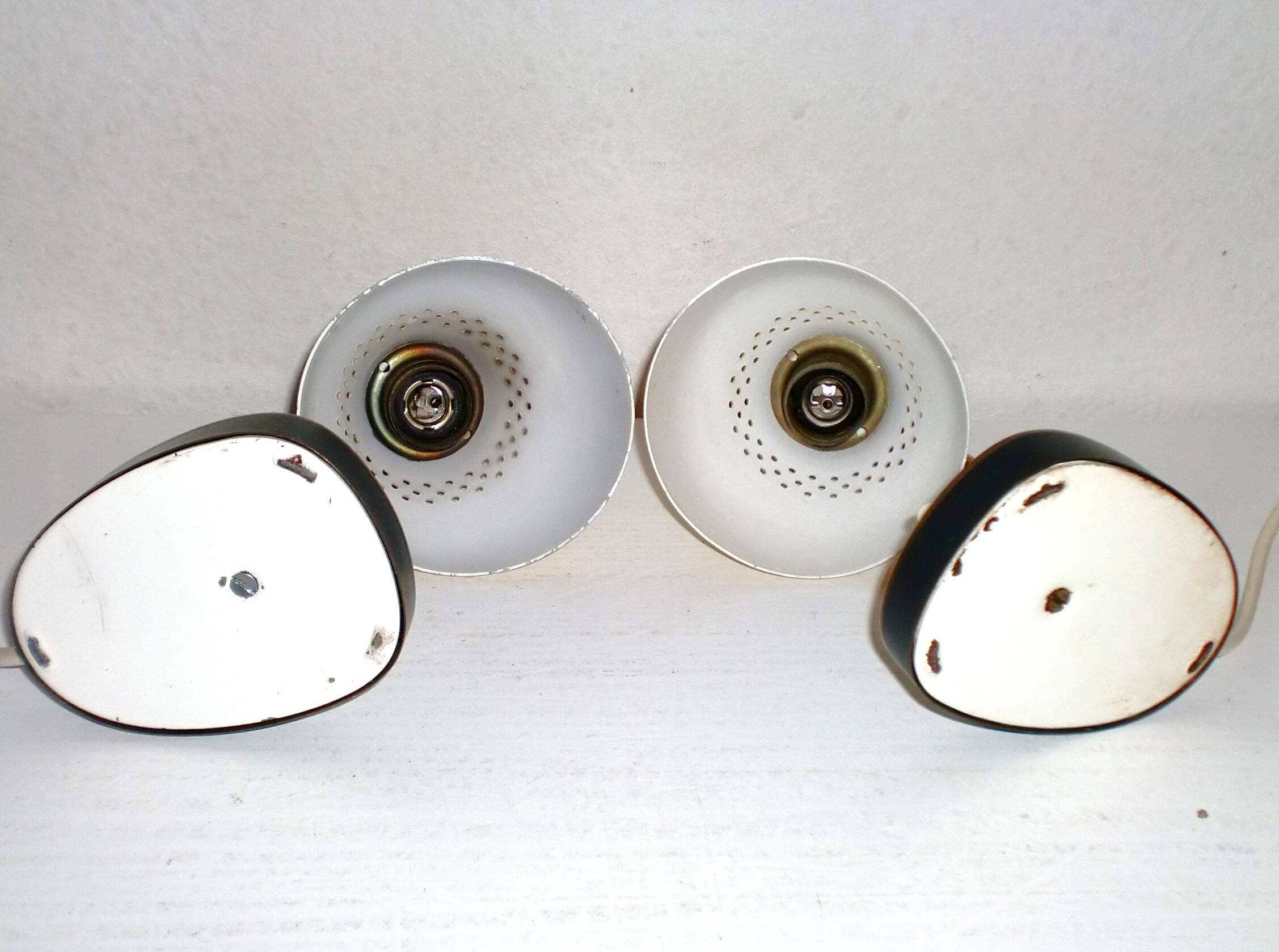 Pair of 1950s Design Bedside Table Lamps Art Nouveau, Stilnovo, Rockabilly