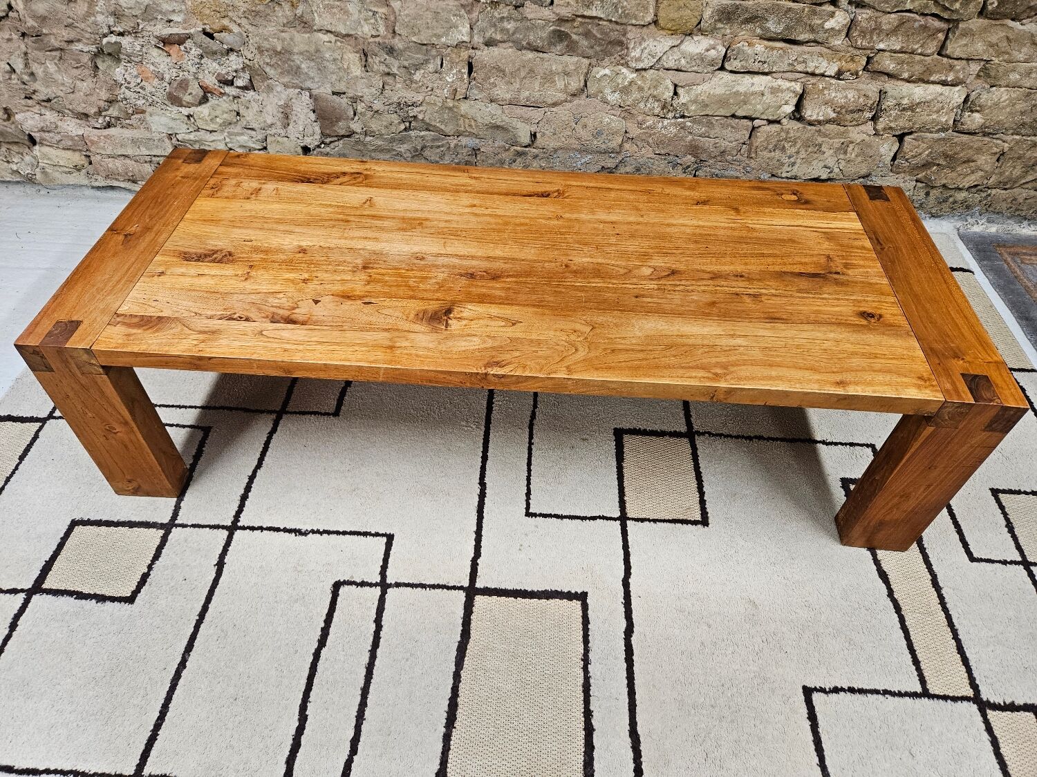 Vintage solid wood mortise and tenon coffee table