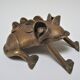 Sculptural frog brass vintage African art