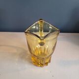Pichet vintage en verre teinté jaune