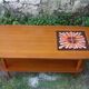 Table basse vintage teck et céramique