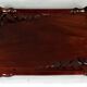 Antique rosewood serving tray carved with vines China D058