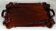 Antique rosewood serving tray carved with vines China D058