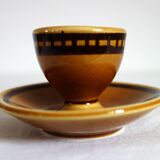 4 Longchamp glazed ceramic egg cups from the 70s