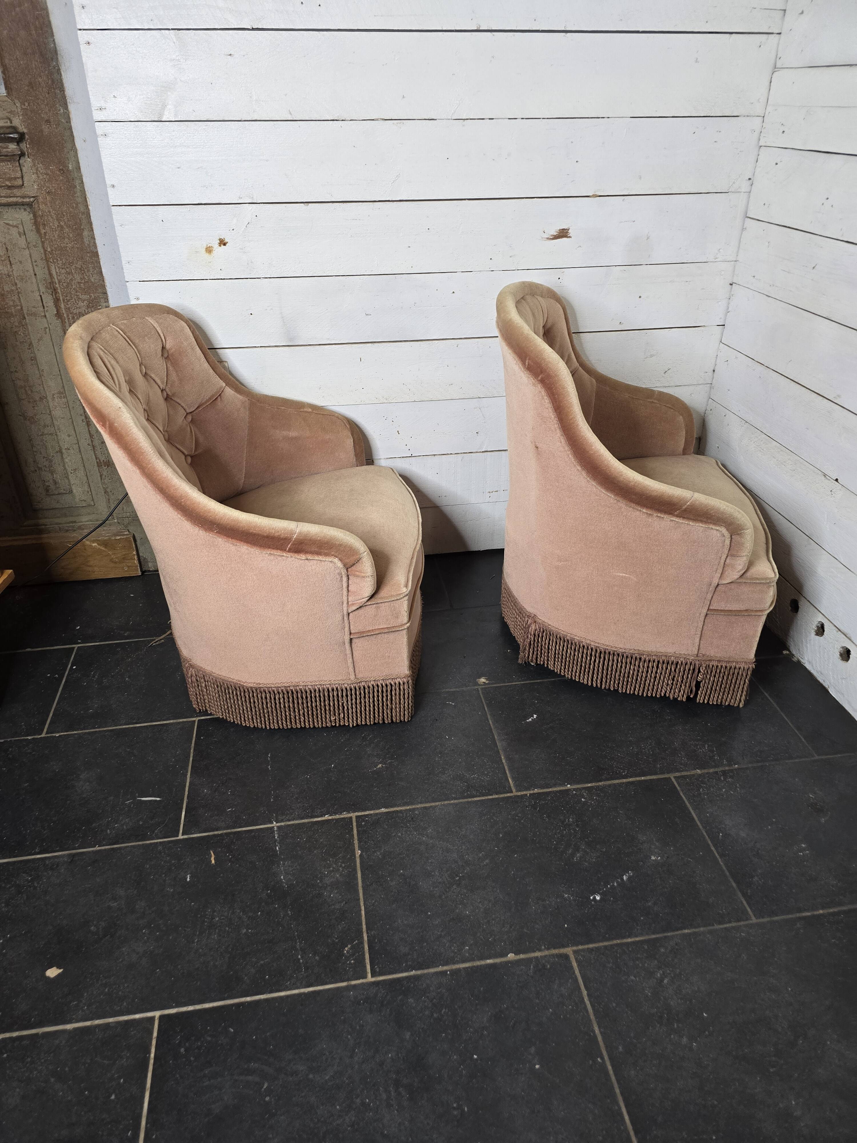 Pair of toad armchairs