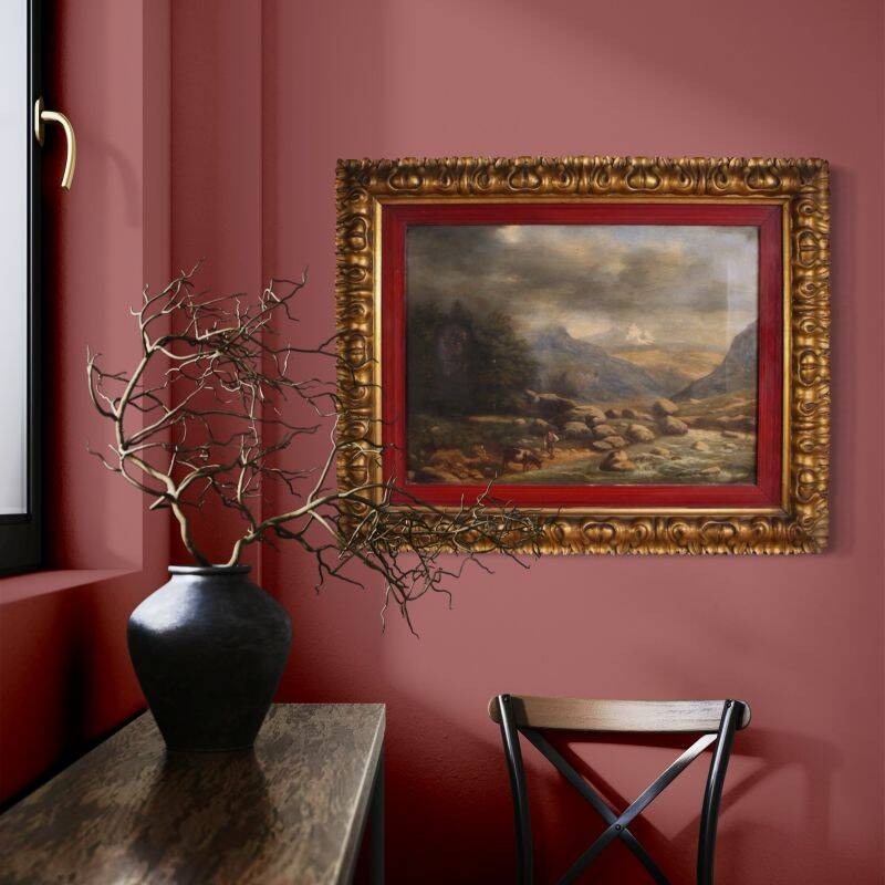 Peinture italienne, paysage signé et daté de 1846.
