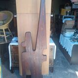 Totem Brutalist sculpture, solid wood on base