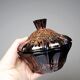 Boite/sucrier vintage Vincenzo Nason Murano verre aventurine noir