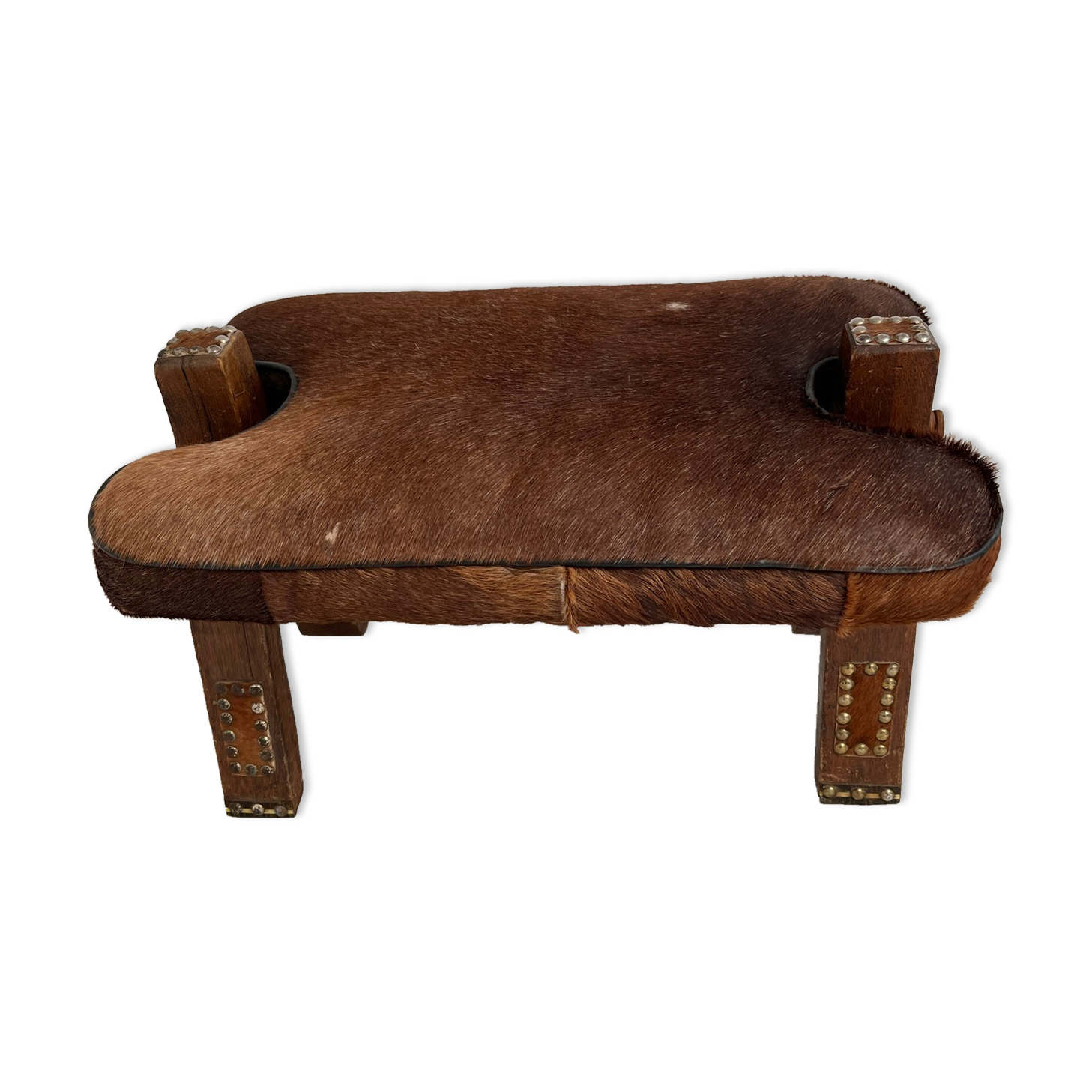 Vintage cowhide footrest