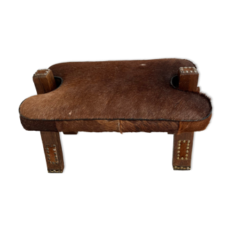 Vintage cowhide footrest