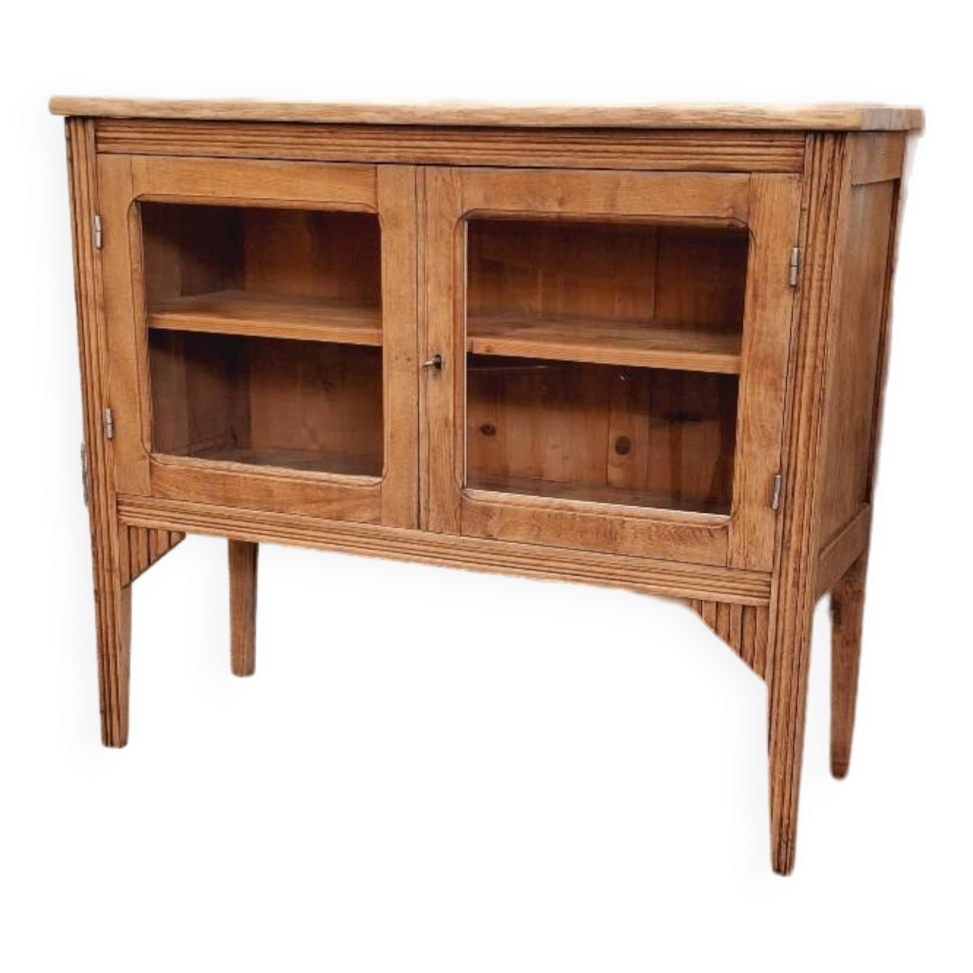 Old glass sideboard on legs