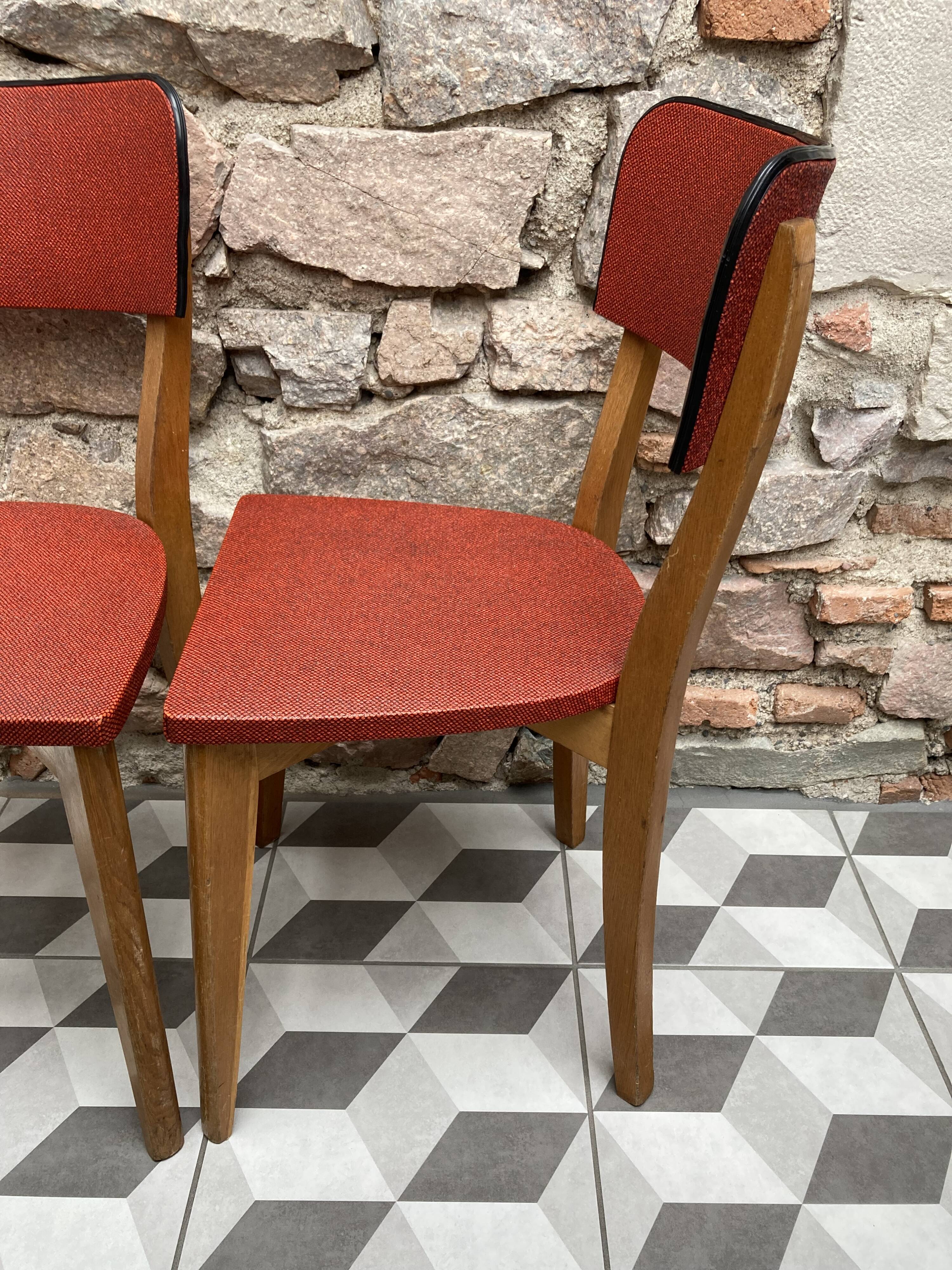 Pair of red bistro chairs