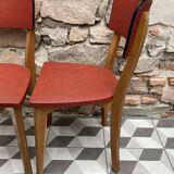 Pair of red bistro chairs