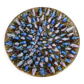 Colorful enameled metal centerpiece 1970