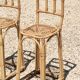 Pair of bamboo rattan bar stools, 70s