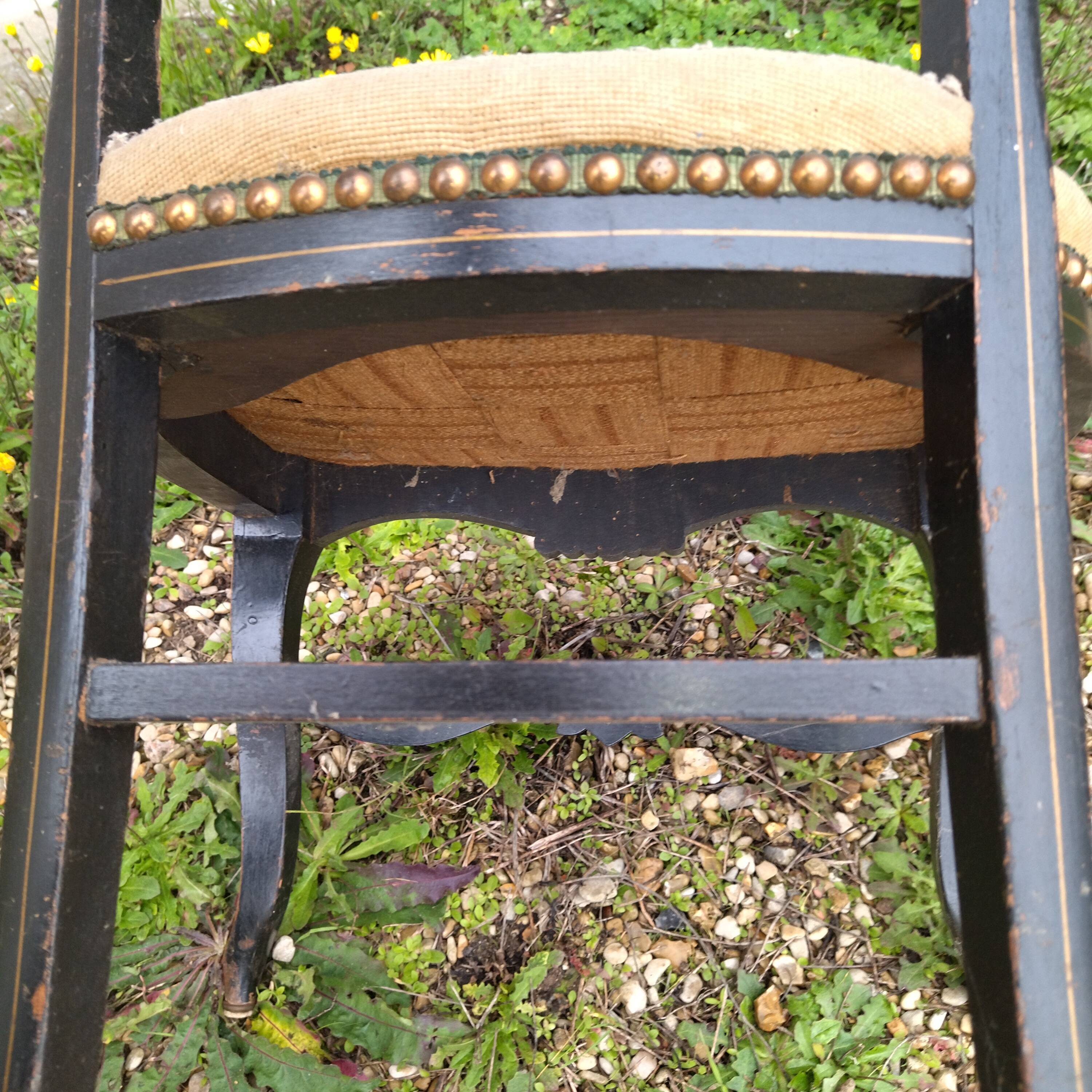 chair Napoleon III gilded wood mother-of-pearl XIXth