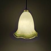 Pendant lamp in multicolored glass. Probably Danish or Swedish from 1970s