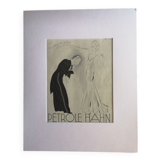 Affiche publicitaire petrole han - impression originale de 1938