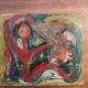 Oil painting on cardboard