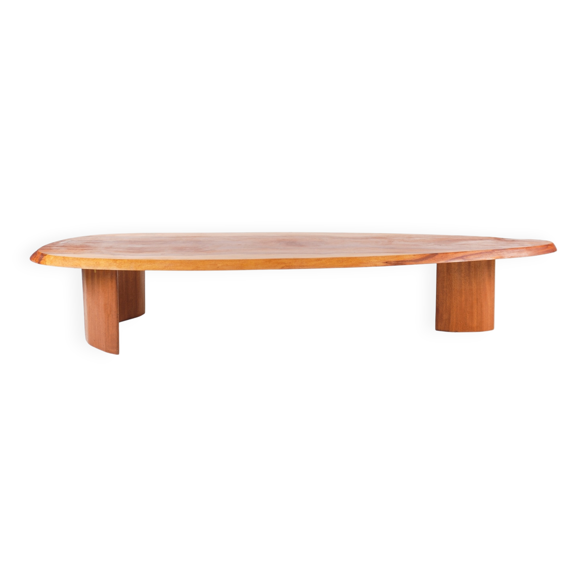 Travail français - table basse bois forme libre