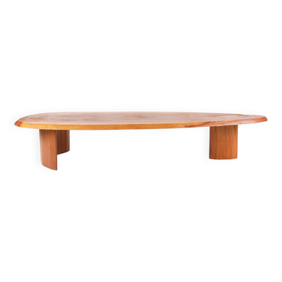 Travail français - table basse bois forme libre