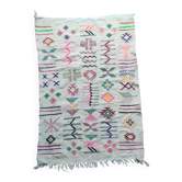 Tapis marocain blanc motifs berbères