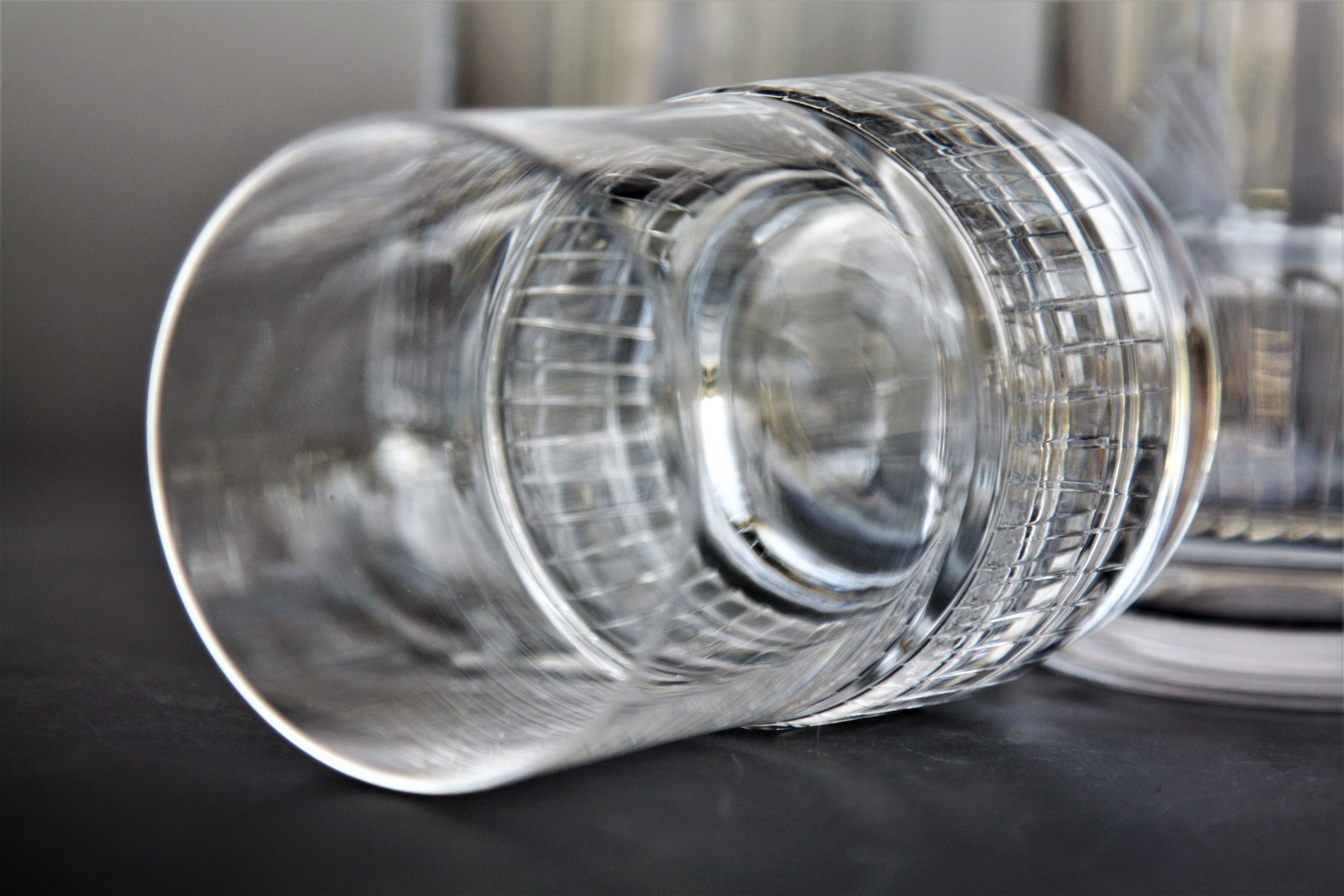 Set 4 crystal whisky glasses St Louis model Space, 1970s