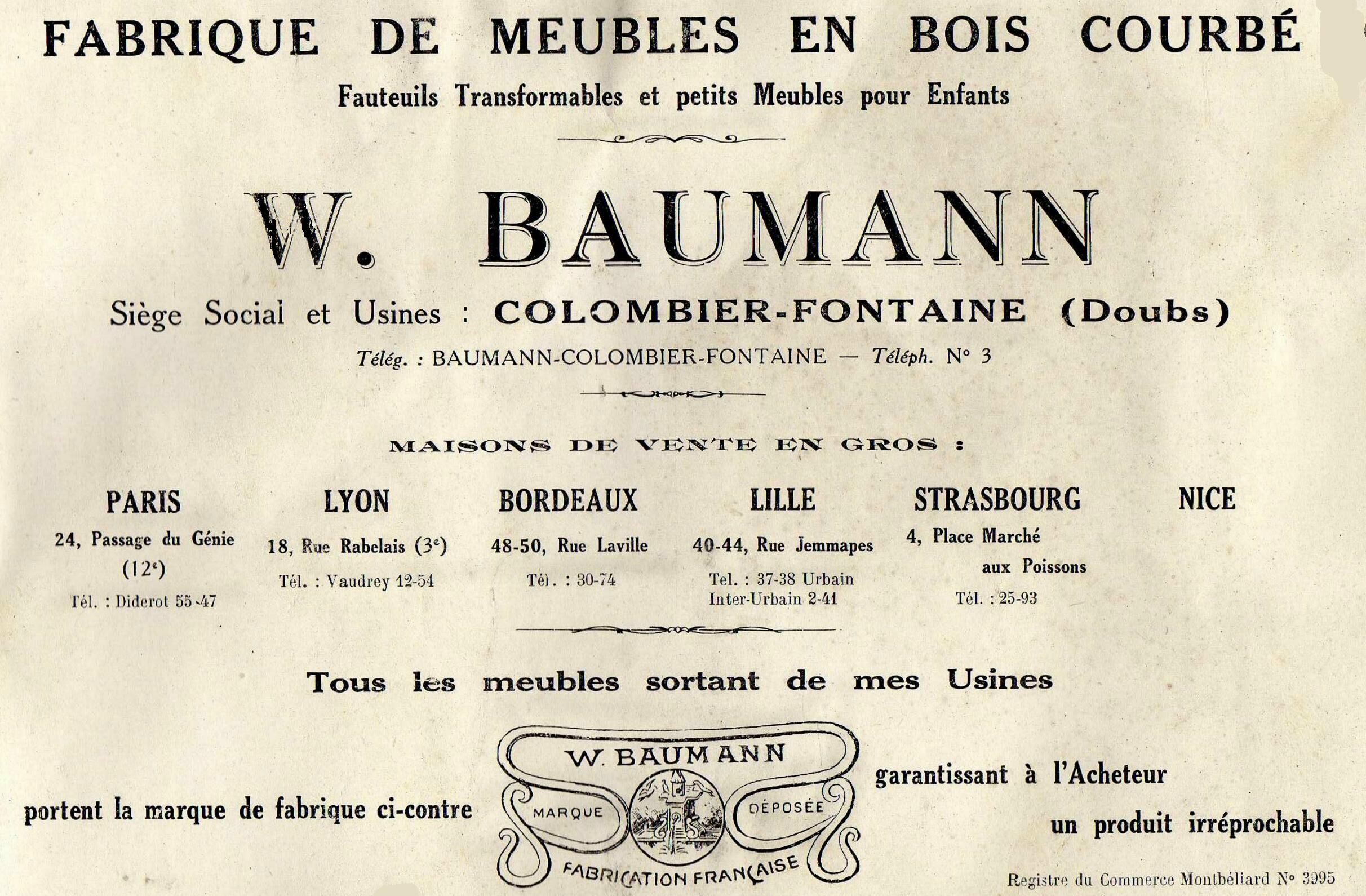 Chaise Baumann bistrot bois 1925