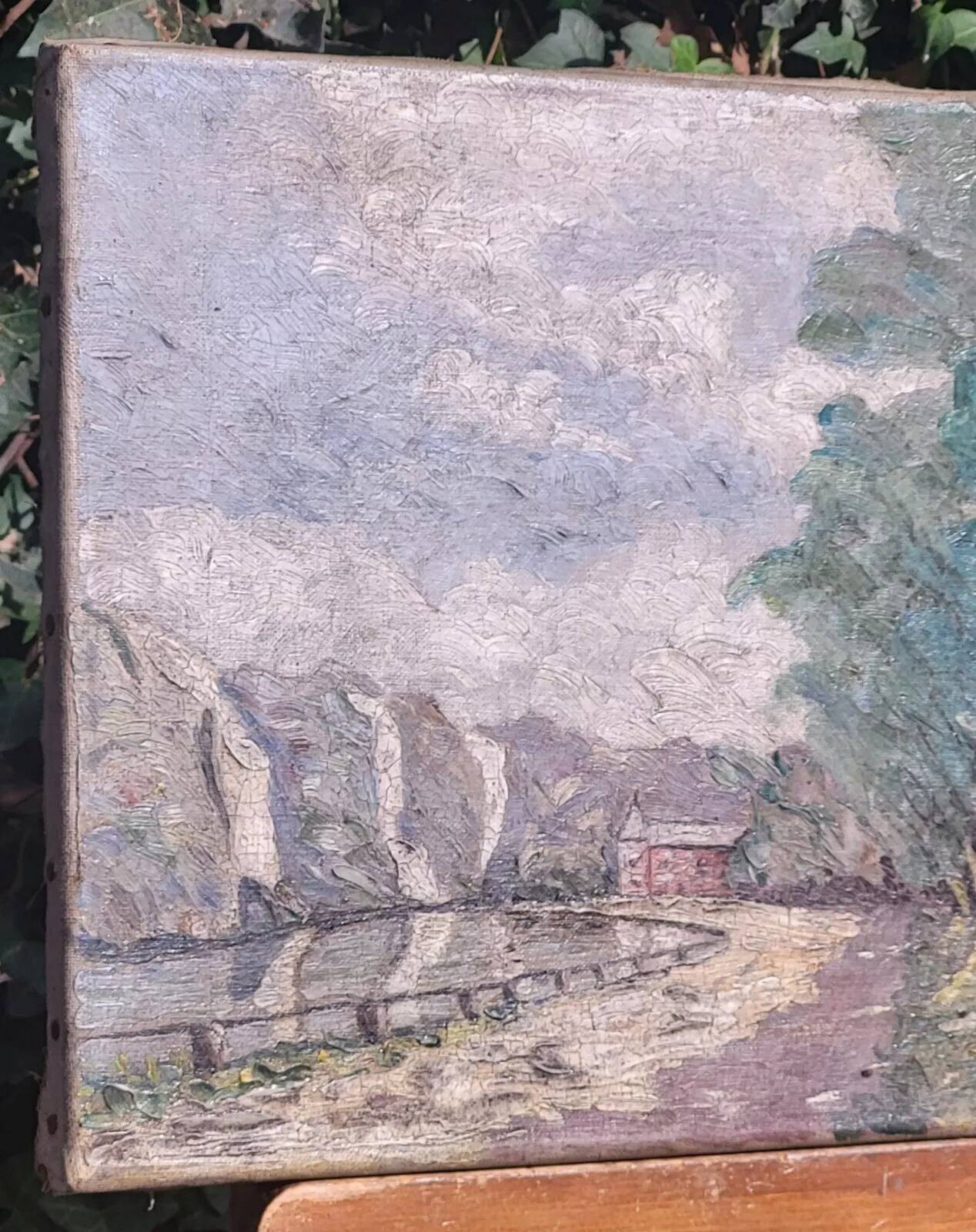 Mid 20th Century Landscape Oil Painting of Crater Lake