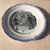 Talking plate "En voyage" n•XII - faience factory Choisy le roi