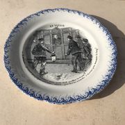 Talking plate "En voyage" n•XII - faience factory Choisy le roi