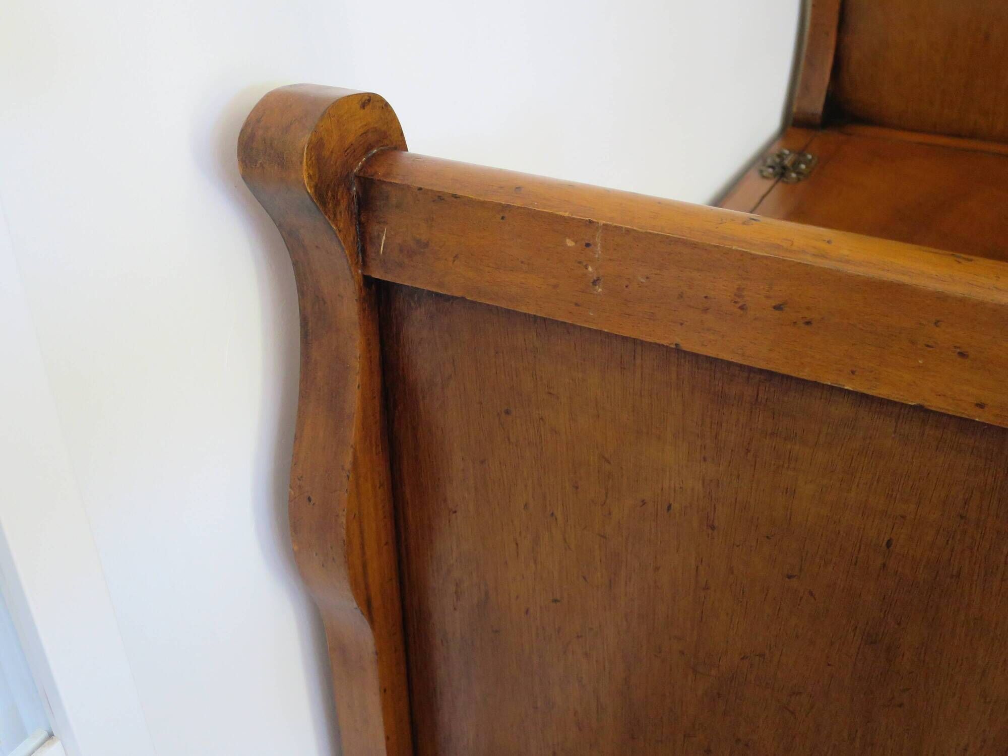 Rare entrance bench - Old chest bench - toy chest - oak color