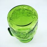 Green molded glass pitcher - Bormioli Fidenza made in Italy - vintage 60's