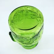 Green molded glass pitcher - Bormioli Fidenza made in Italy - vintage 60's