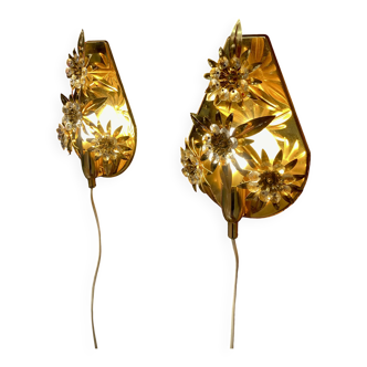 Pair of modular wall lights Scandinavian design 1950.