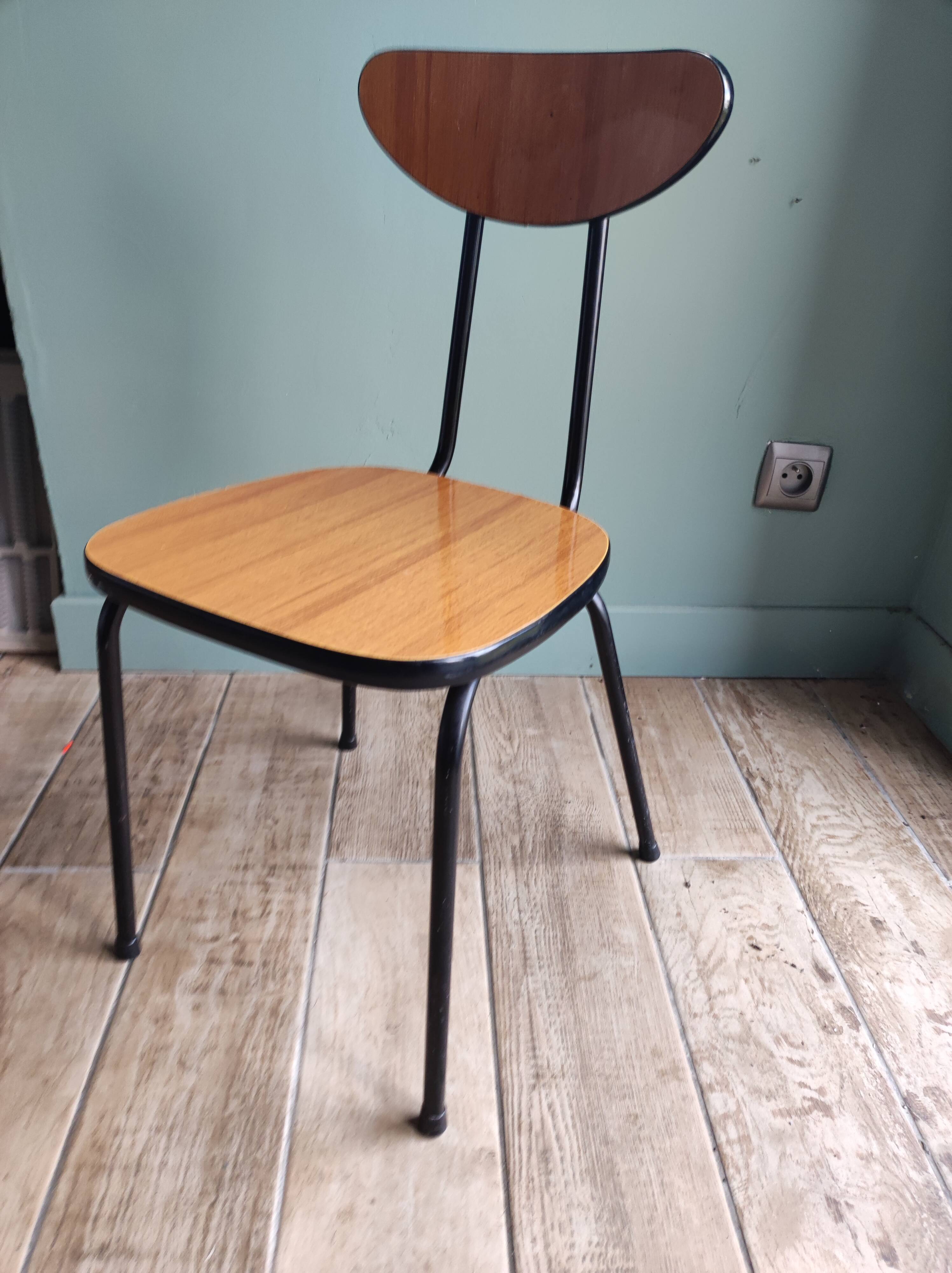 Children's chair formica faux wood good vintage design