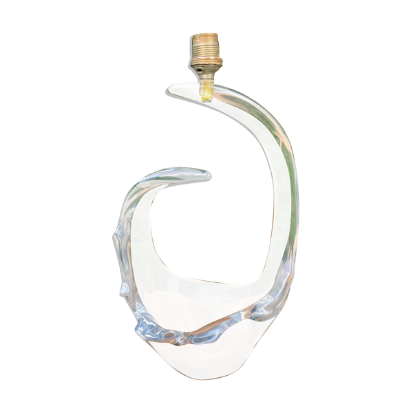 Pied de lampe cristal signé Schneider France 2,618 Kg - pour 38 cm de haut